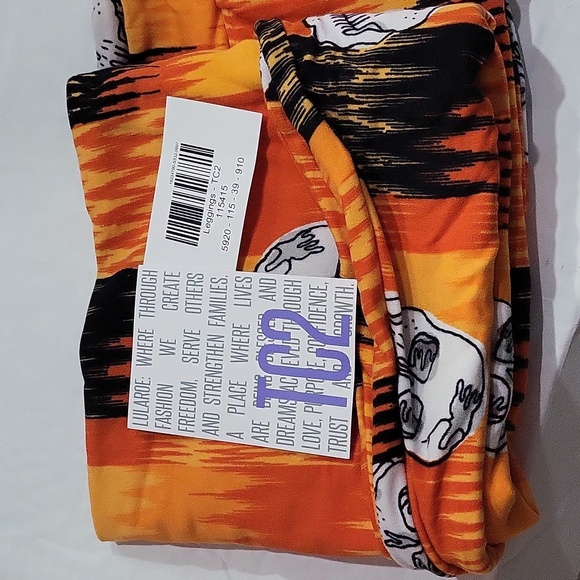 New with Tag Halloween Skulls Orange LuLaRoe Leggings TC2 - Picture 2 of 4